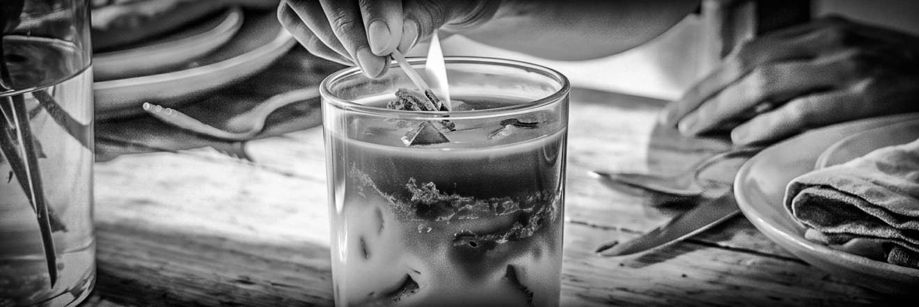 Lighting a hand-poured candle